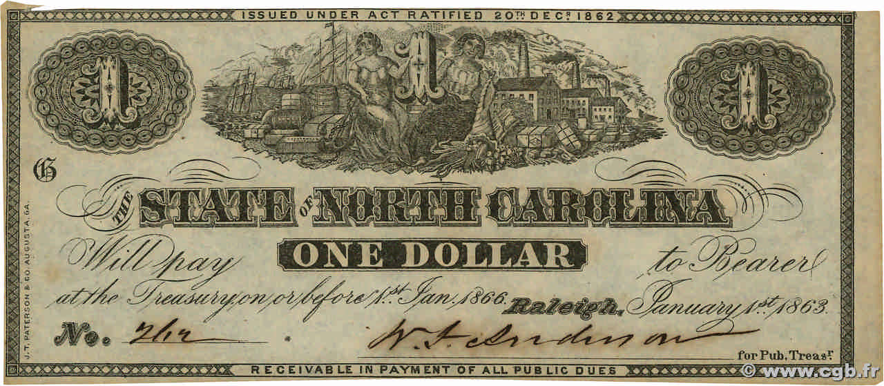 1 Dollar ÉTATS-UNIS D AMÉRIQUE  1863 PS.2365 SPL