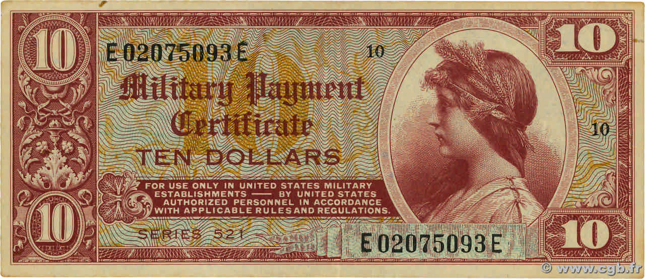 10 Dollars ÉTATS-UNIS D AMÉRIQUE  1954 P.M035 TTB