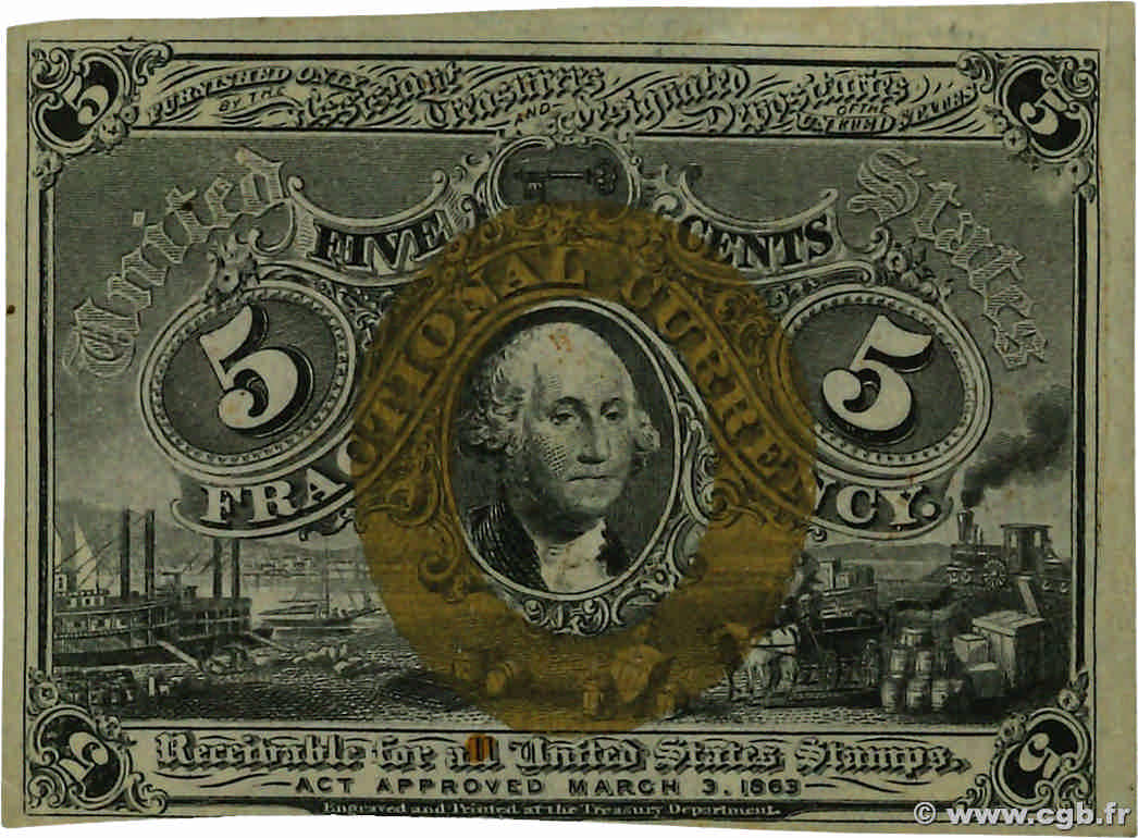 5 Cents STATI UNITI D AMERICA  1863 P.101a SPL