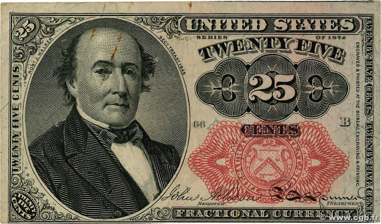 25 Cents STATI UNITI D AMERICA  1874 P.123a SPL