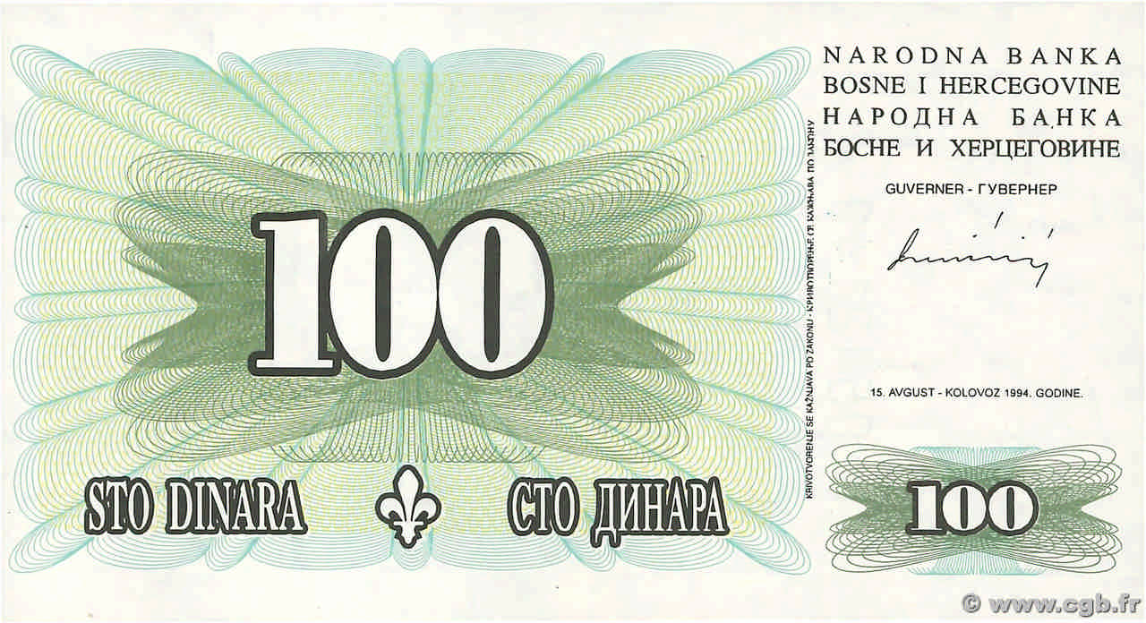 100 Dinara BOSNIA-HERZEGOVINA  1994 P.044a FDC