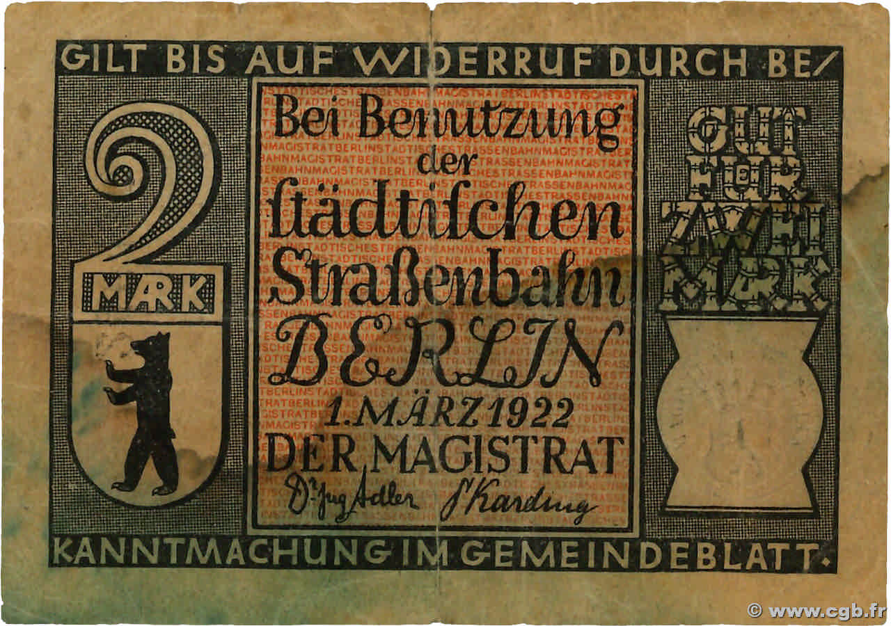 2 Mark ALEMANIA Berlin 1922  BC