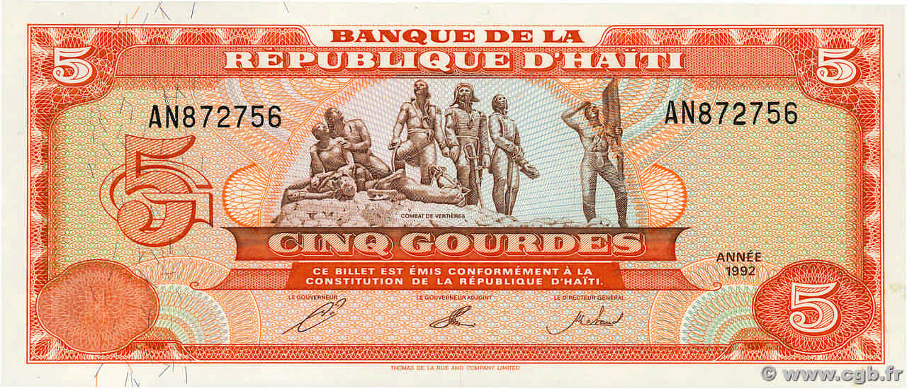 5 Gourdes HAÏTI  1992 P.261a NEUF