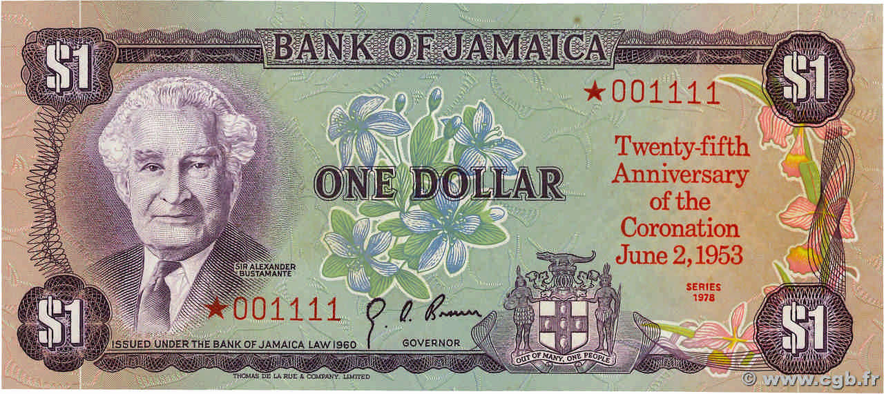 1 Dollar JAMAICA  1978 P.CS03a UNC