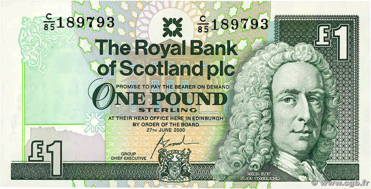 1 Pound SCOTLAND  2000 P.351e UNC