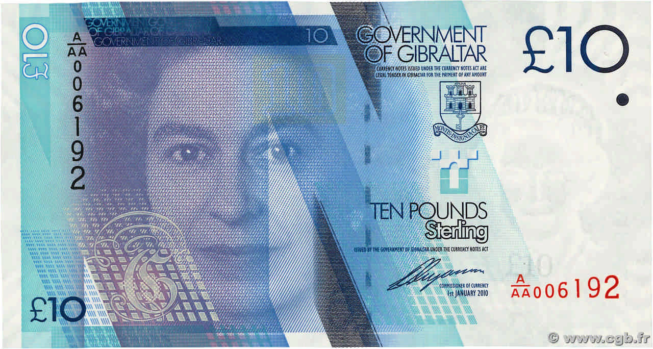 10 Pounds Sterling GIBILTERRA  2010 P.36a FDC