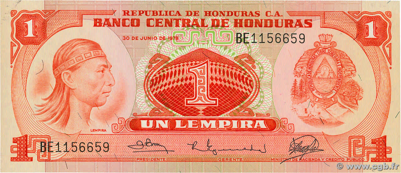 1 Lempira HONDURAS  1978 P.062 NEUF