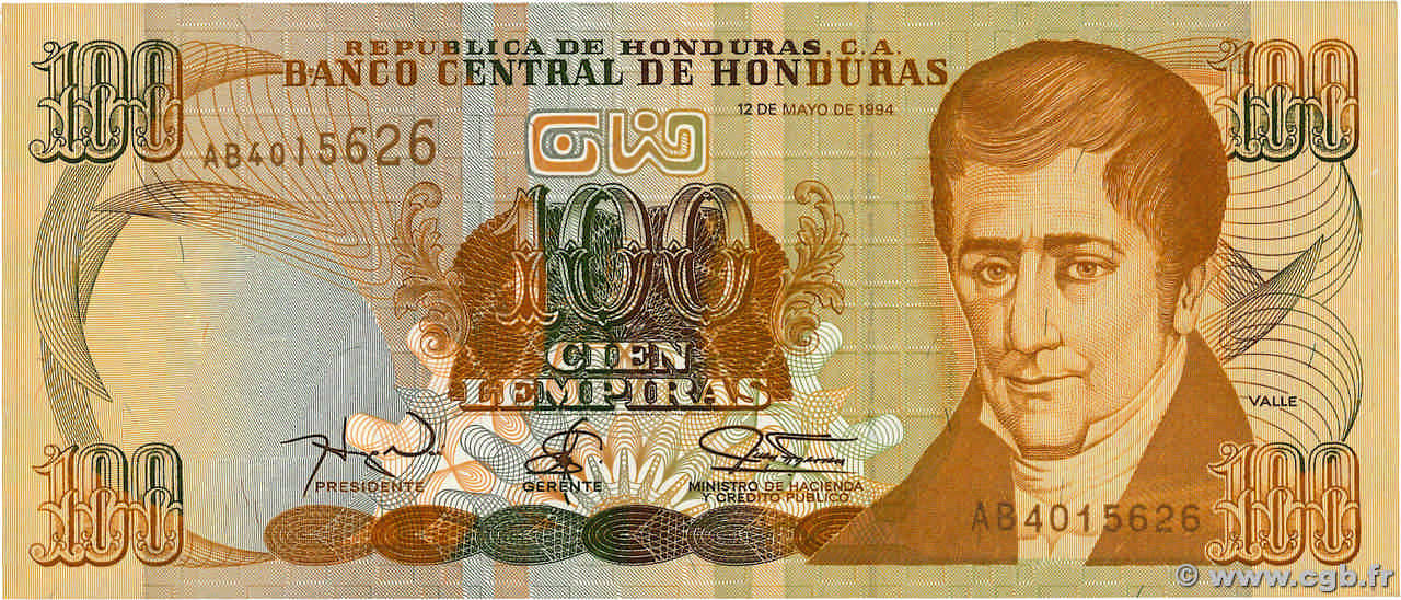 100 Lempiras HONDURAS  1994 P.075c UNC