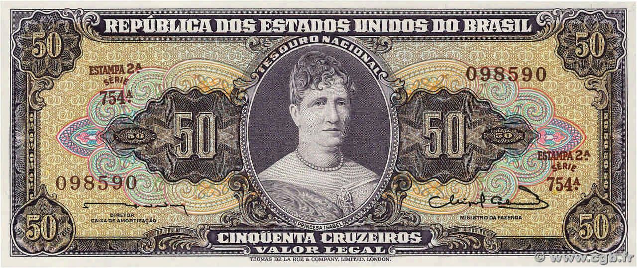 50 Cruzeiros BRASILE  1963 P.179 FDC