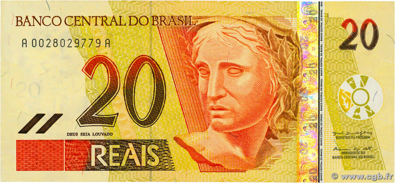 20 Reais BRAZIL  2002 P.250a UNC-