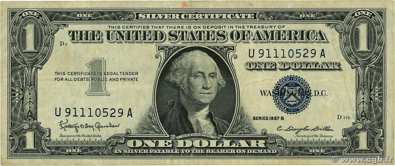 1 Dollar STATI UNITI D AMERICA  1957 P.419b MB