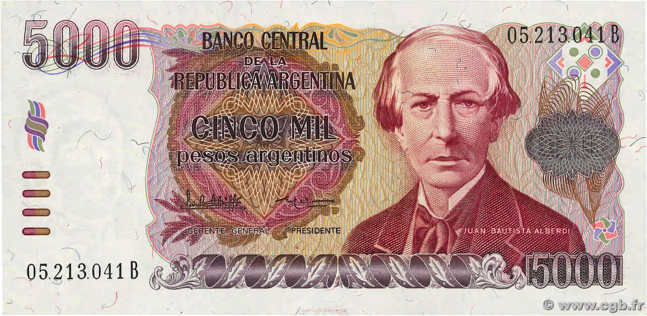 5000 Pesos Argentinos  ARGENTINA  1984 P.318a UNC