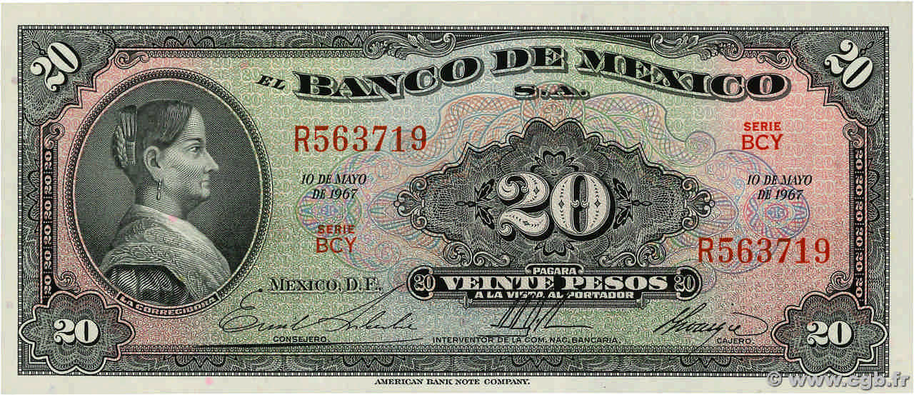 20 Pesos  MEXIQUE  1967 P.054m NEUF