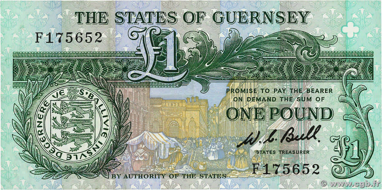 1 Pound GUERNESEY  1980 P.48a TTB