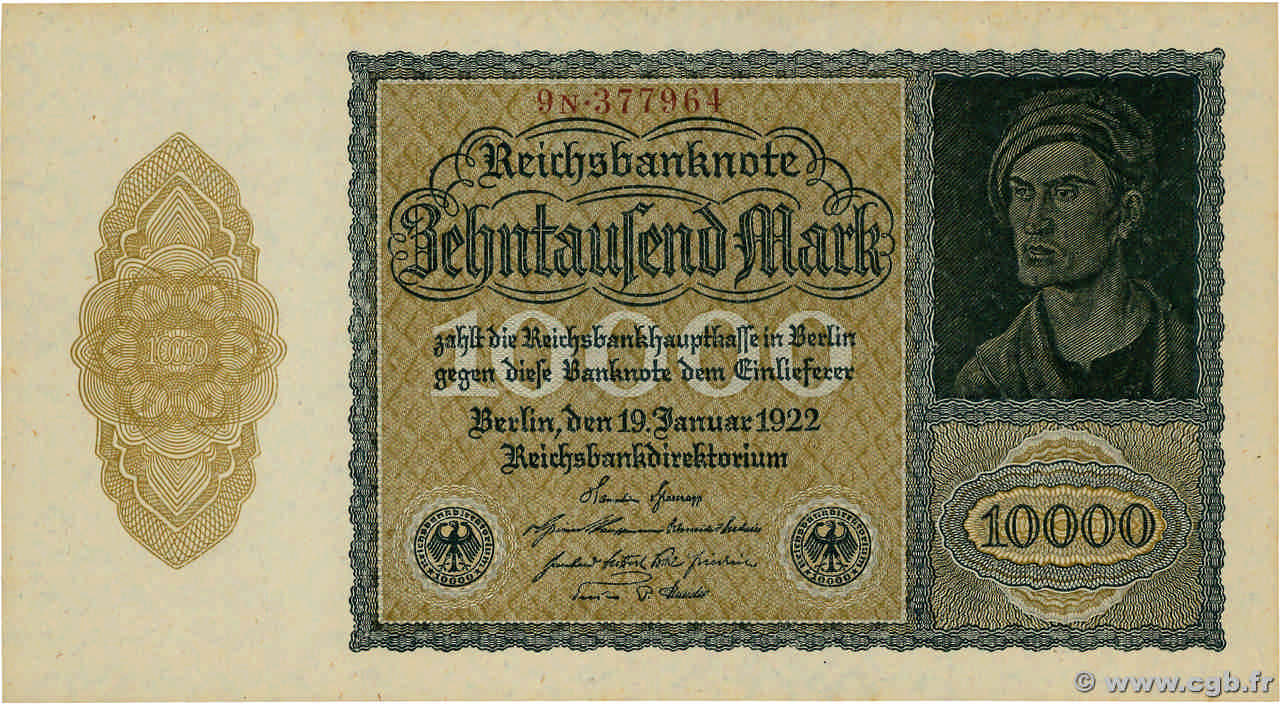 10000 Mark ALLEMAGNE  1922 P.072 pr.NEUF
