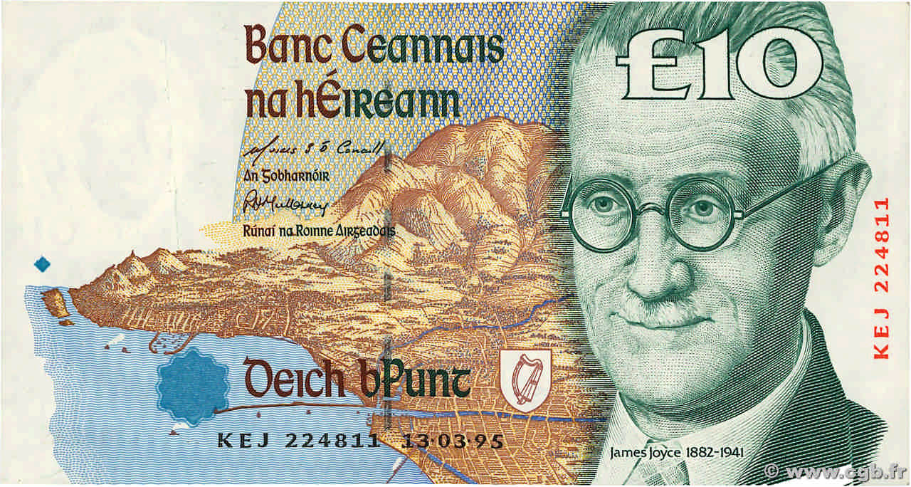10 Pounds IRELAND REPUBLIC  1995 P.076b VF