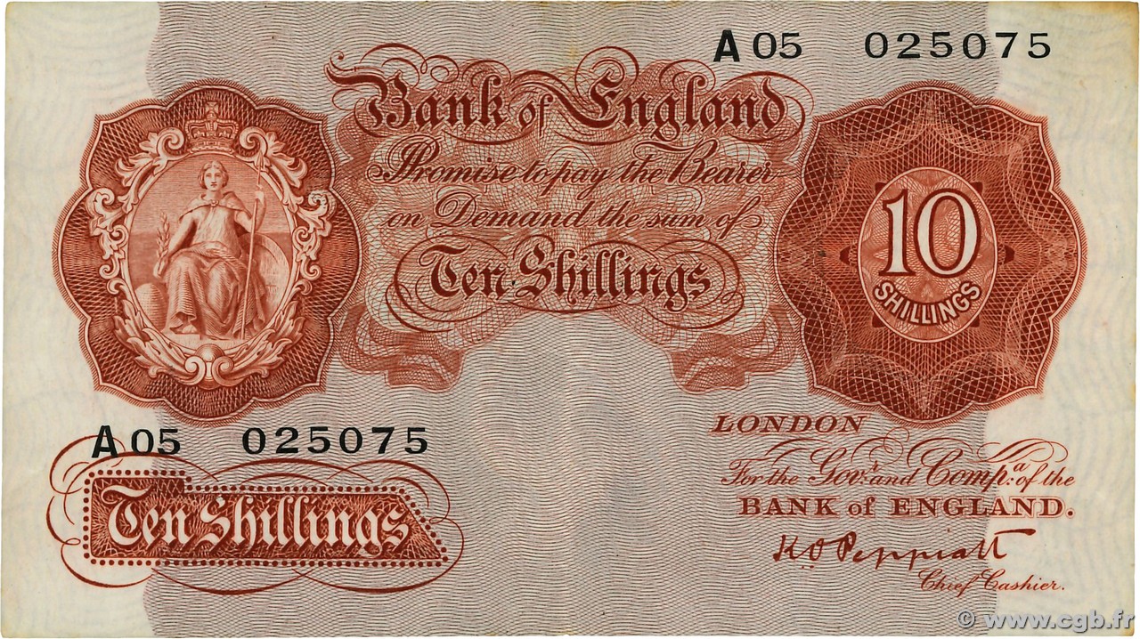 10 Shillings INGHILTERRA  1934 P.362c MB