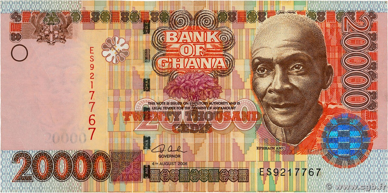 20000 Cedis GHANA  2006 P.36c VF