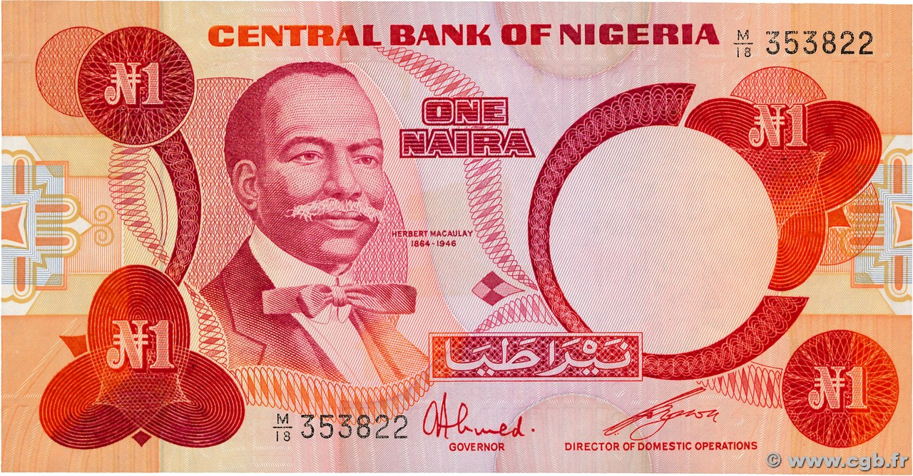 1 Naira NIGERIA  1979 P.19c NEUF