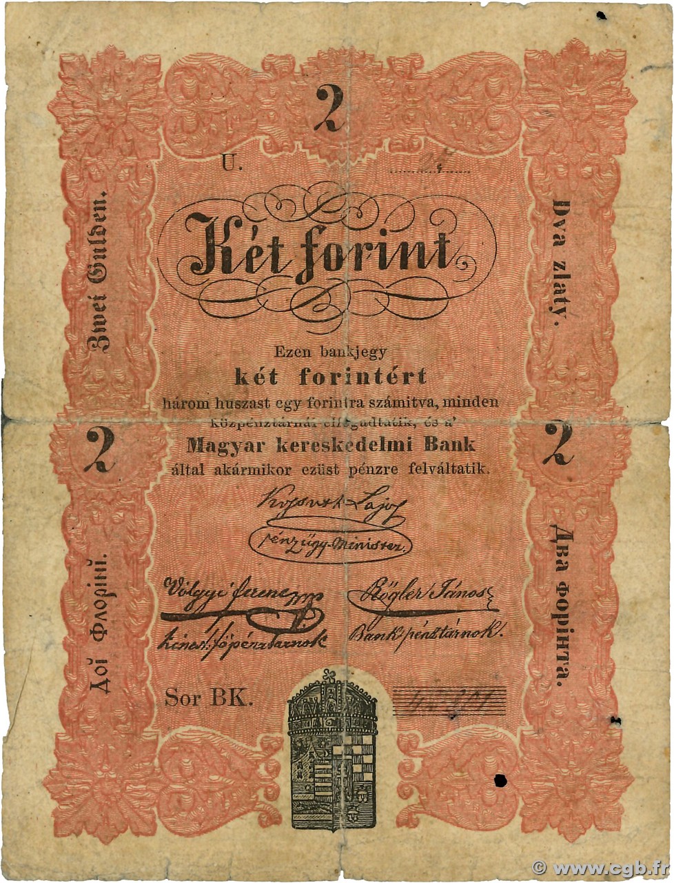 2 Forint UNGHERIA  1848 PS.112 B