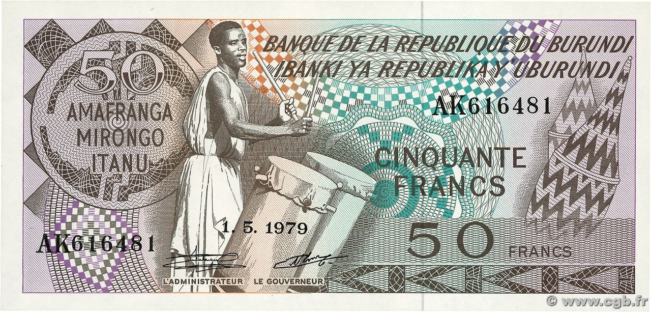 50 Francs BURUNDI  1979 P.28a ST
