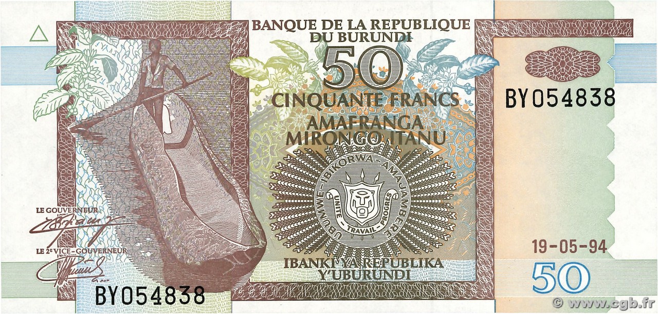50 Francs BURUNDI  1994 P.36a NEUF