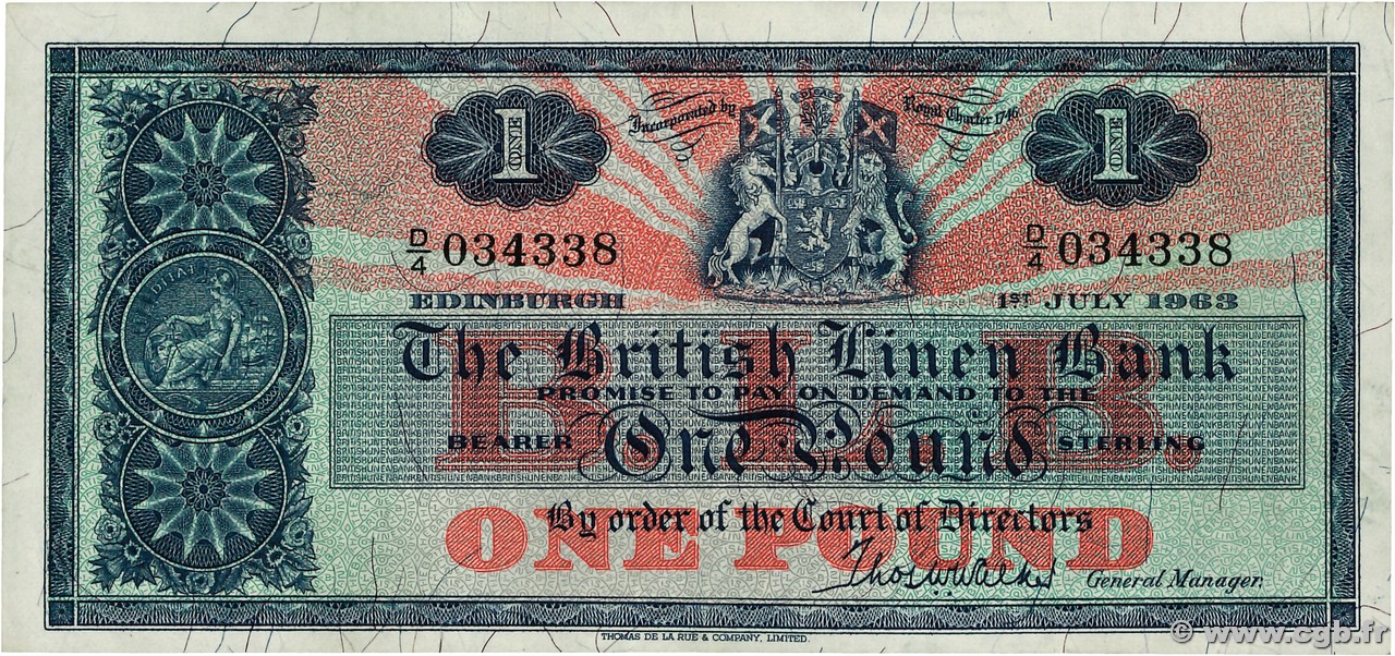 1 Pound SCOTLAND  1963 P.166c VF+