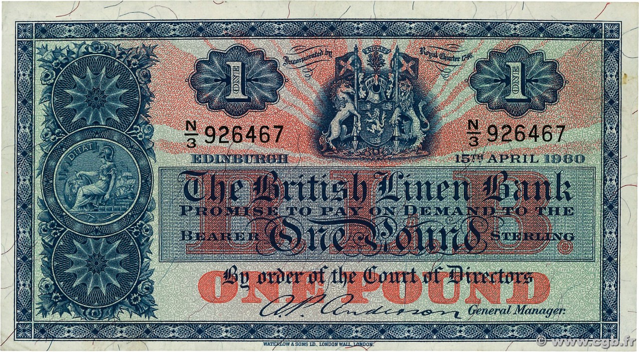1 Pound SCOTLAND  1960 P.157e fVZ