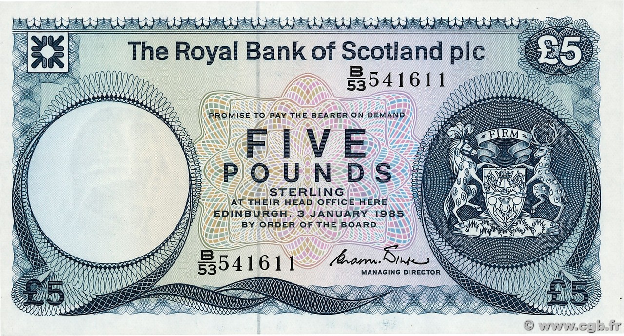 5 Pounds SCOTLAND  1985 P.342c FDC