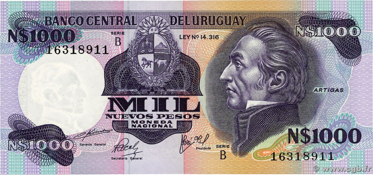 1000 Nuevos Pesos URUGUAY  1980 P.064b NEUF