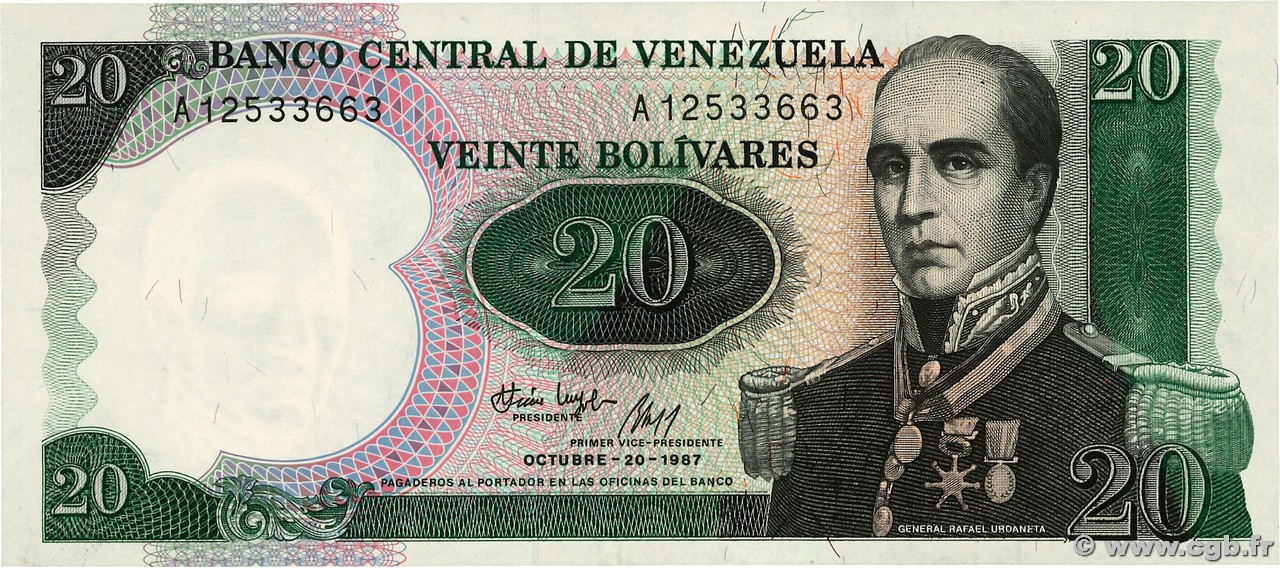 20 Bolivares Commémoratif VENEZUELA  1987 P.071 UNC