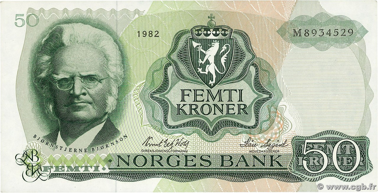 50 Kroner NORVÈGE  1982 P.37d fST+
