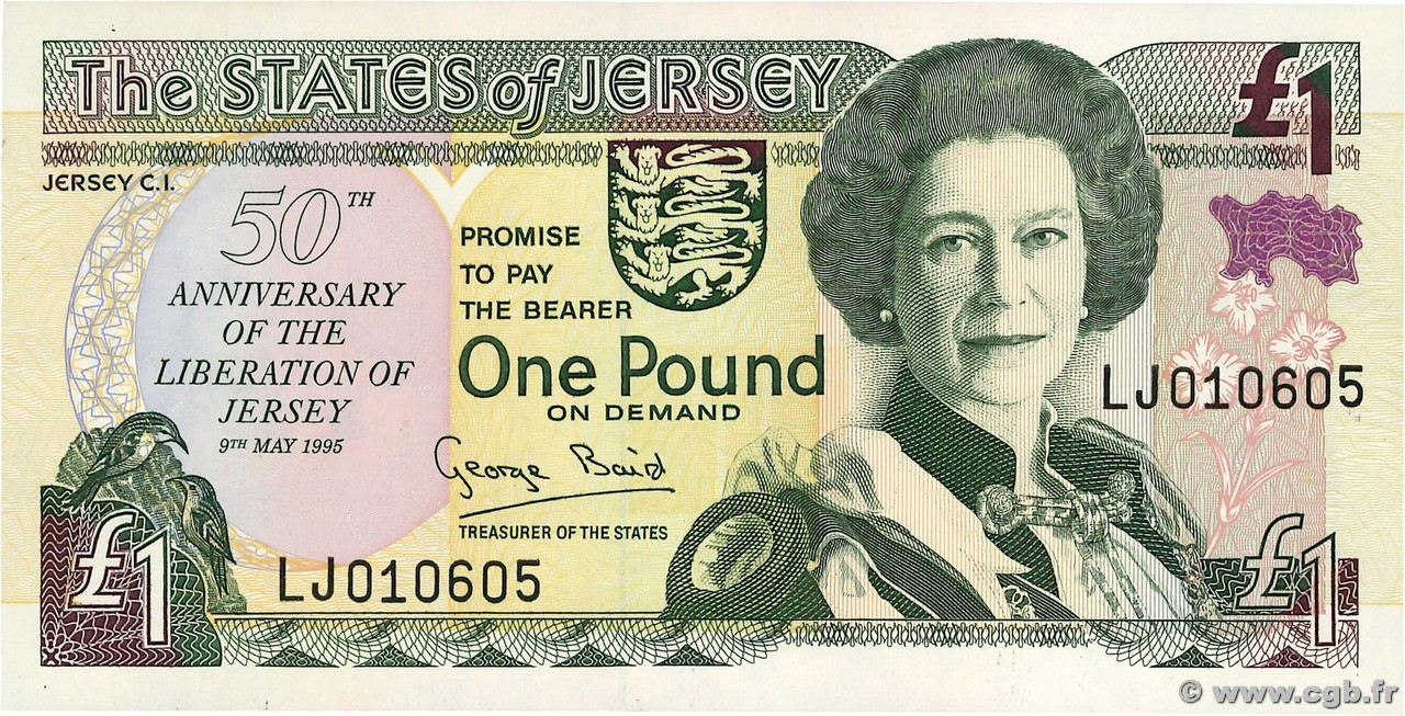 1 Pound Commémoratif JERSEY  1995 P.25a ST