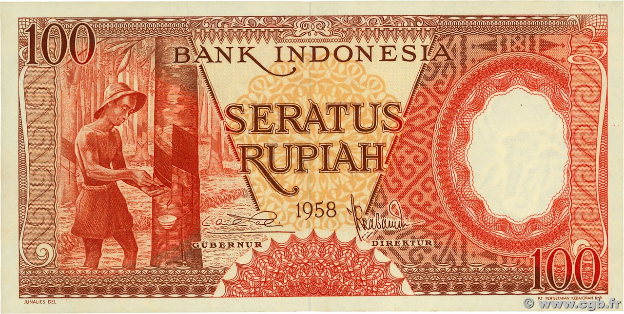 100 Rupiah  INDONÉSIE  1958 P.059 NEUF