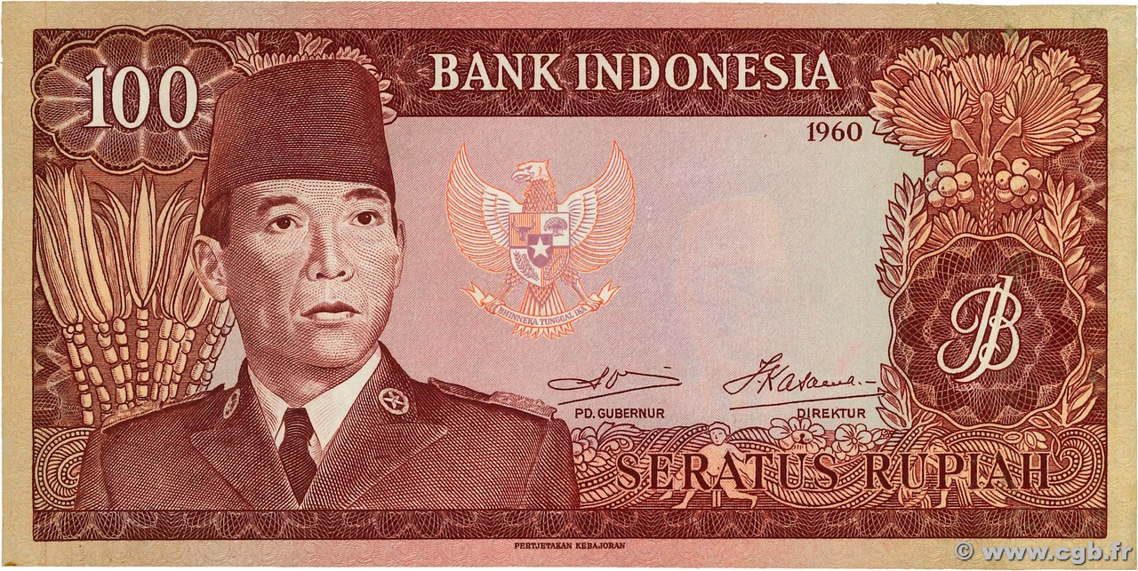 100 Rupiah INDONESIA  1960 P.086a EBC