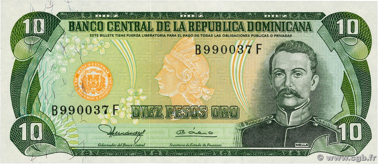 10 Pesos Oro RÉPUBLIQUE DOMINICAINE  1980 P.119b UNC