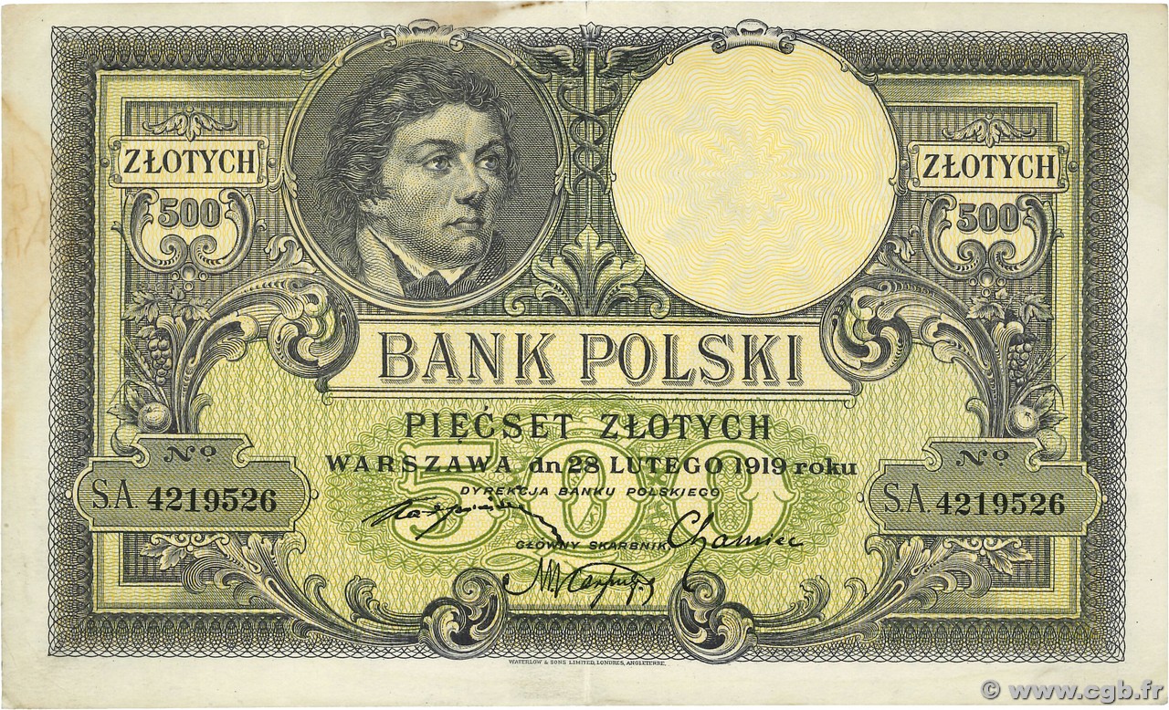 500 Zlotych POLAND  1924 P.058 XF-