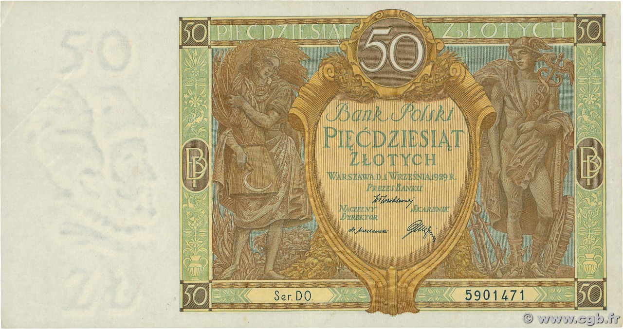 50 Zlotych POLONIA  1929 P.071 EBC