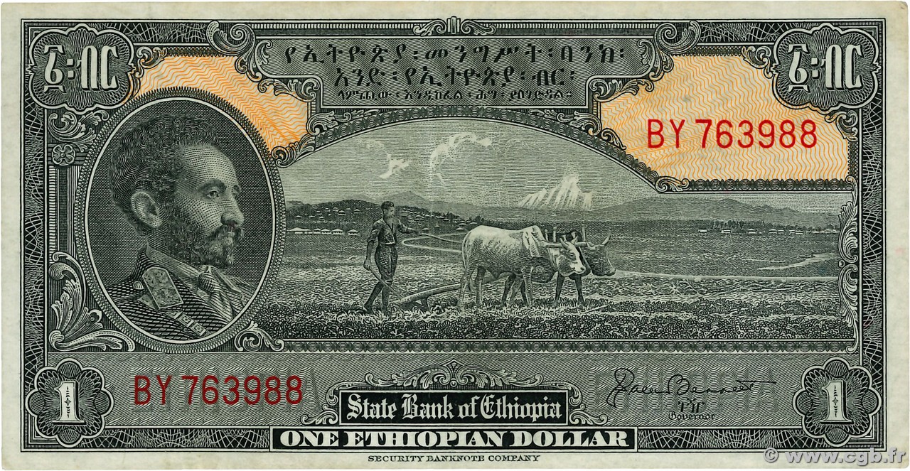 1 Dollar ETHIOPIA  1945 P.12b VF+
