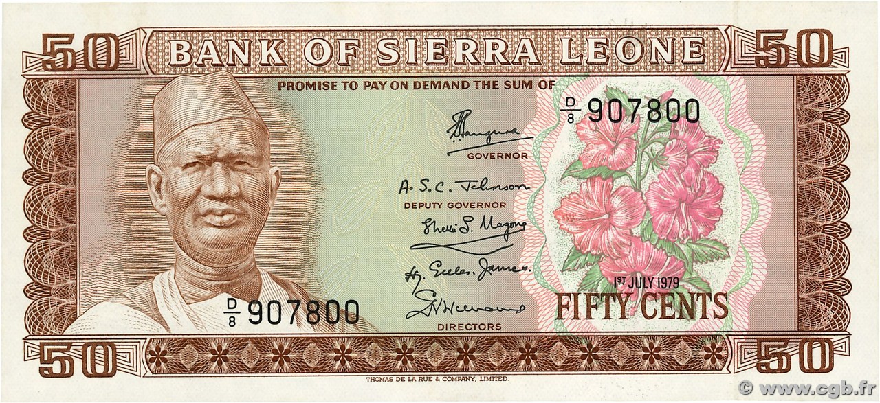 500 Leones UNC Sierra Leone / Africa P-19 1991 