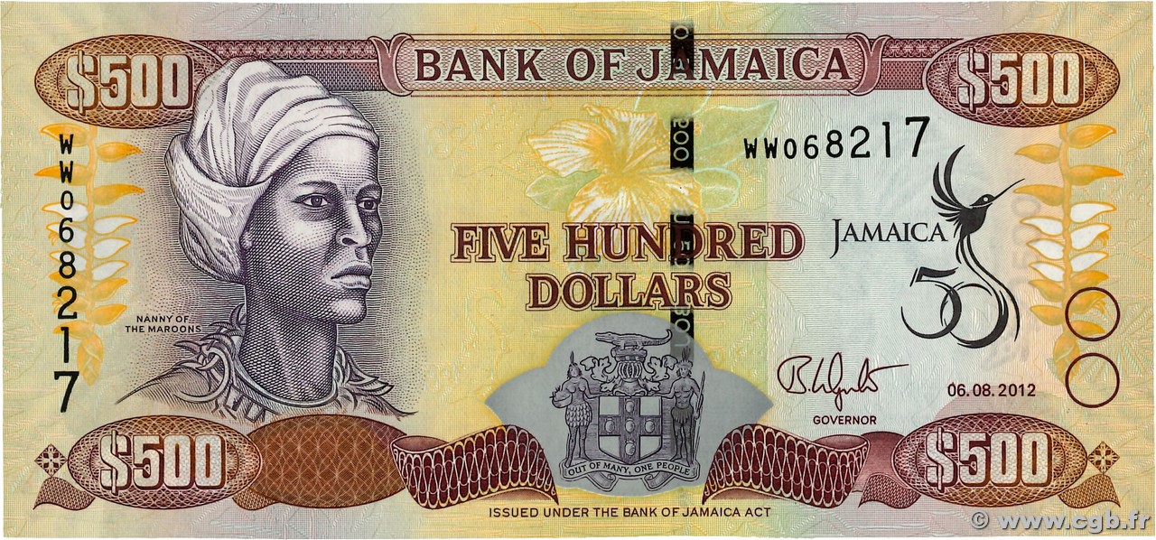 500 Dollars Commémoratif JAMAIKA  2012 P.91 ST
