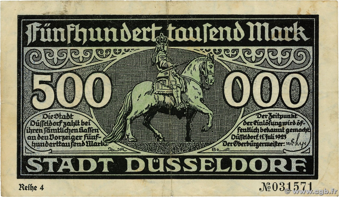 500000 Mark DEUTSCHLAND Düsseldorf 1923  SS