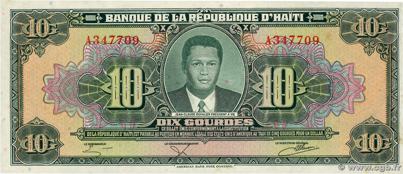 10 Gourdes HAÏTI  1984 P.242a AU