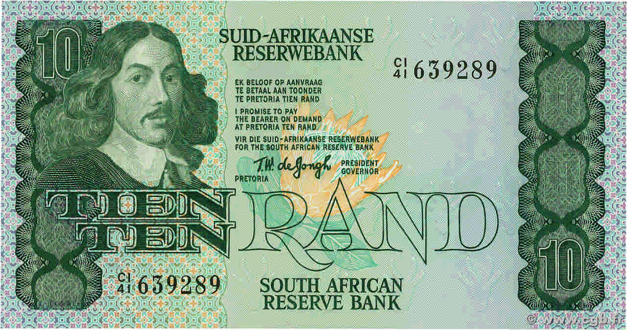 10 Rand SOUTH AFRICA  1985 P.120d UNC