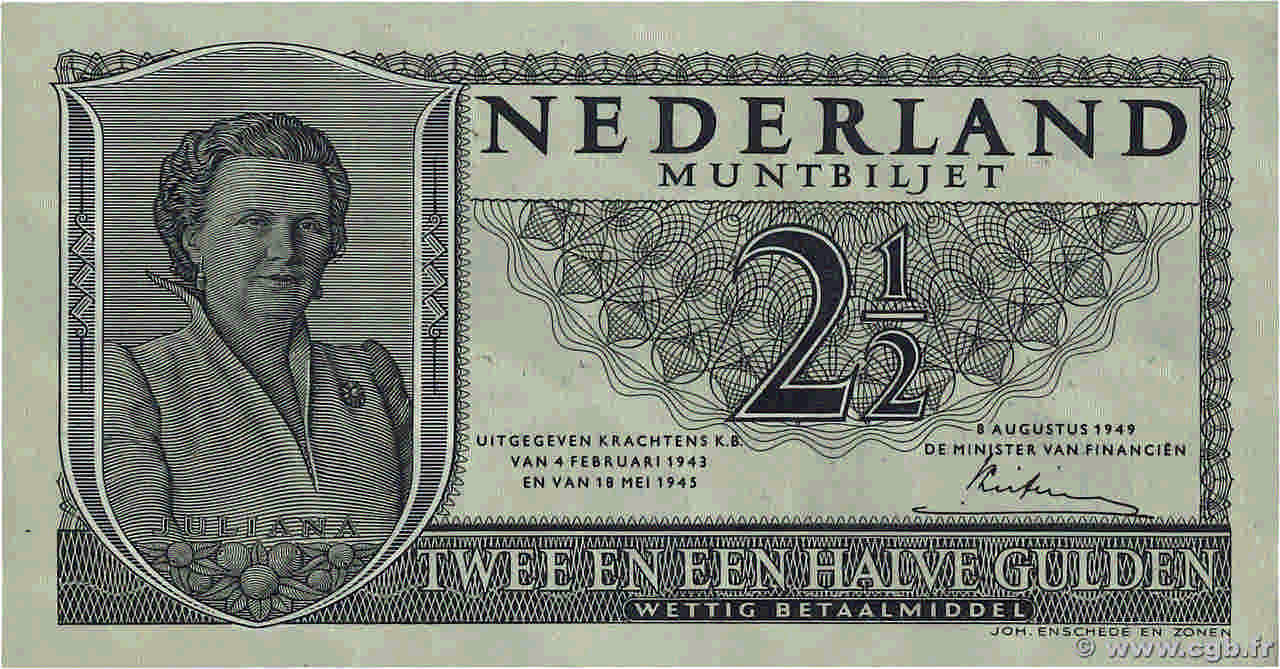 2,5 Gulden PAESI BASSI  1949 P.073 q.FDC