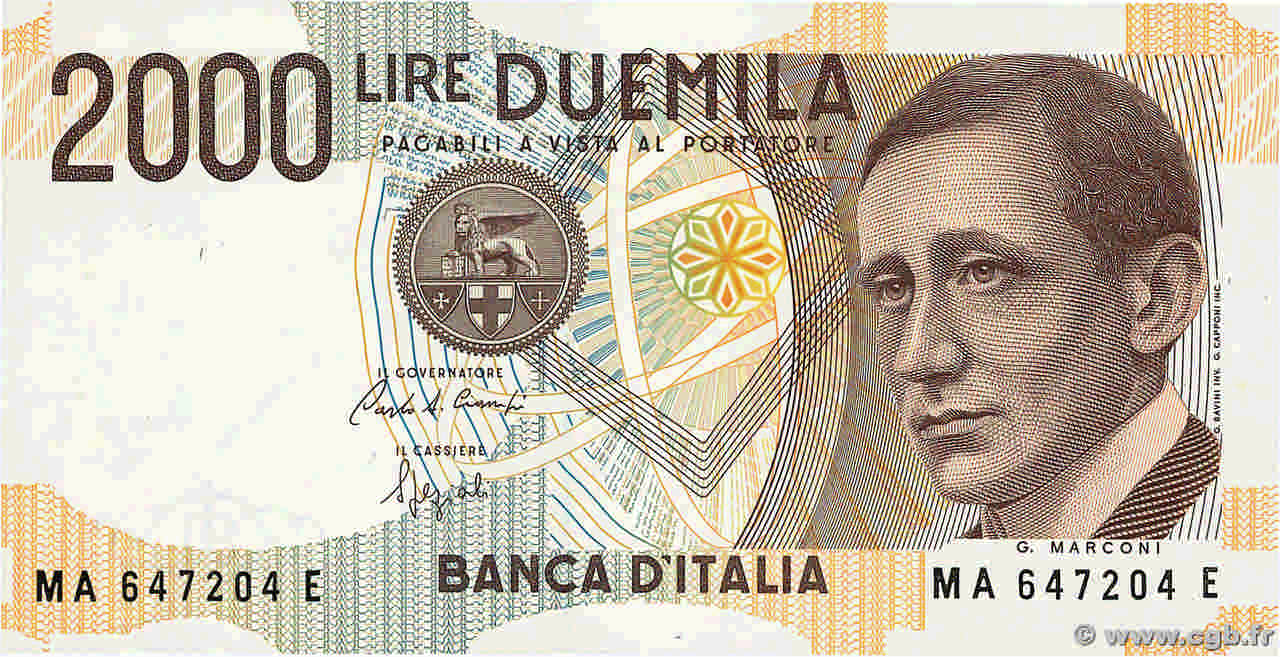 2000 Lire ITALIE  1990 P.115 NEUF
