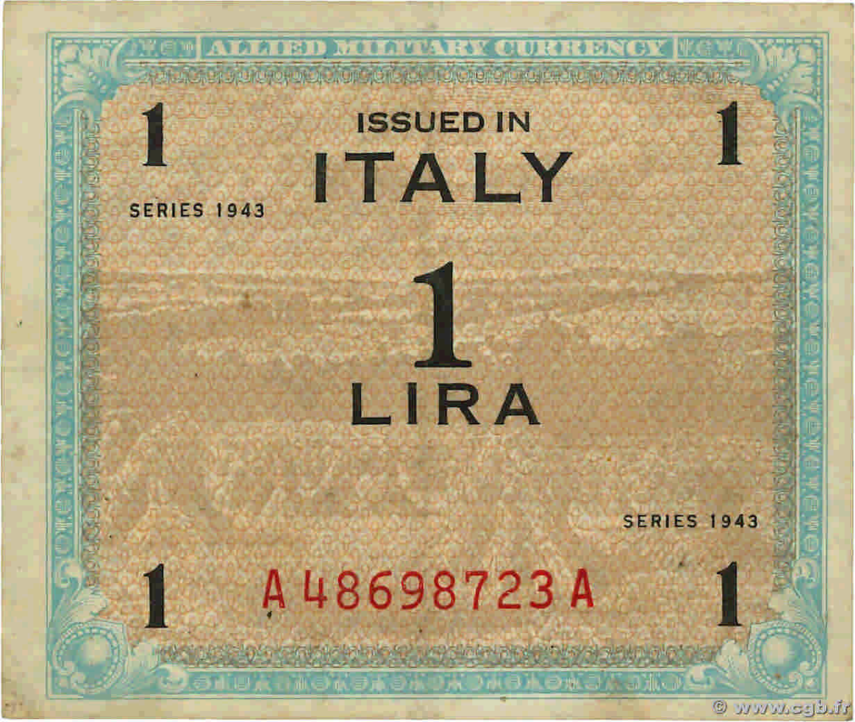 1 Lire ITALIA  1943 PM.10a BB