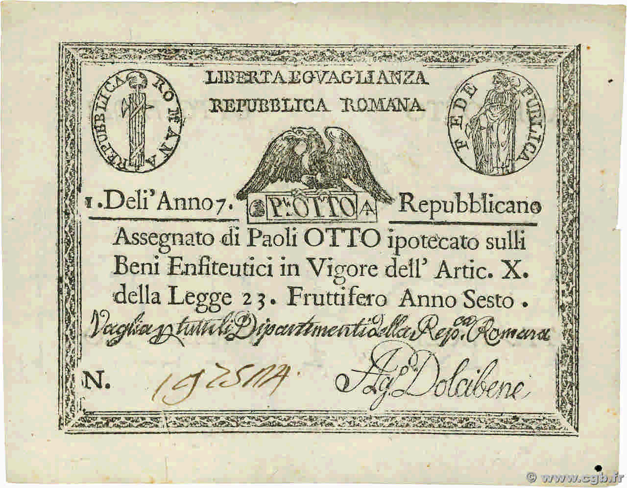 8 Paoli ITALIE  1798 PS.538 TTB+