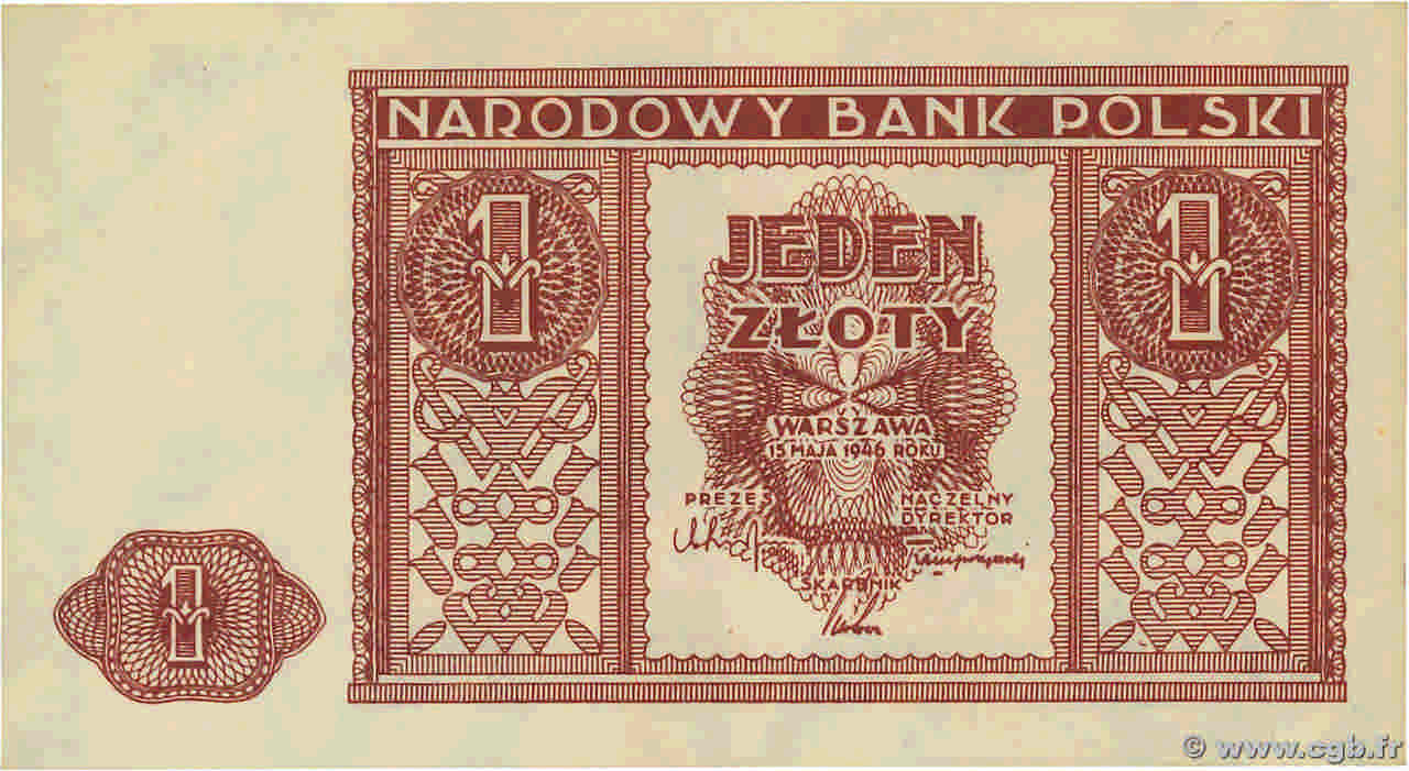 1 Zloty POLEN  1946 P.123 ST