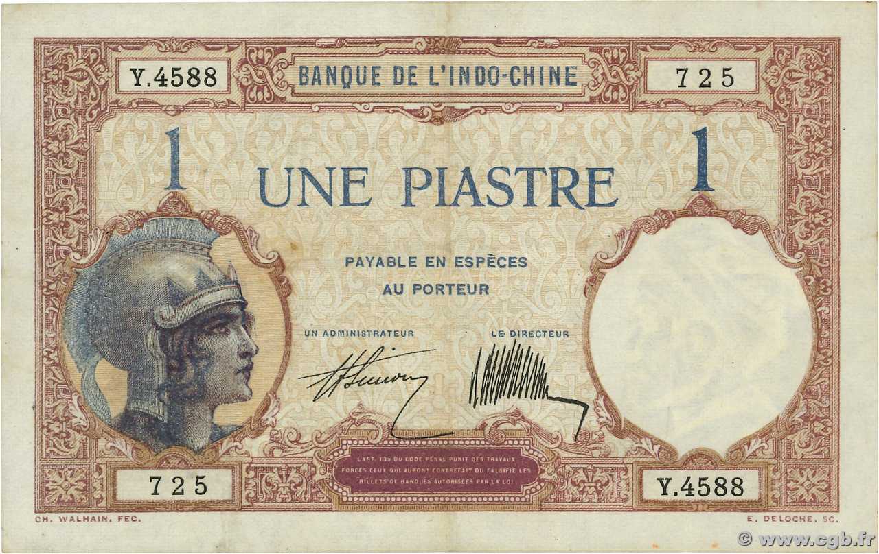 1 Piastre FRENCH INDOCHINA  1921 P.048b VF